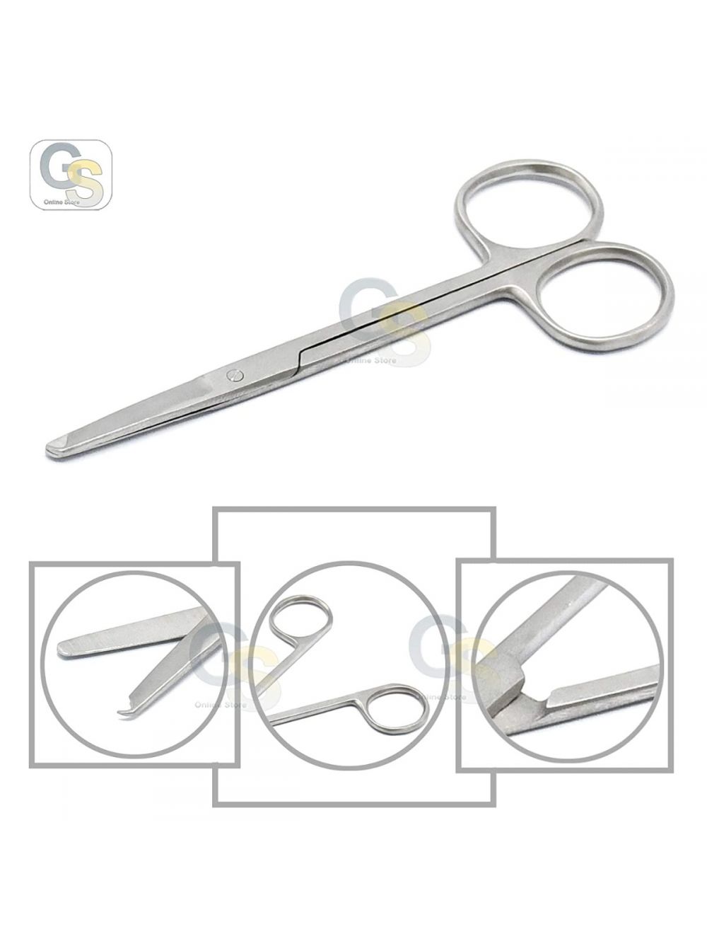 Stitch Suture Removal Scissors, Color Coated, Straight, 5 1/2